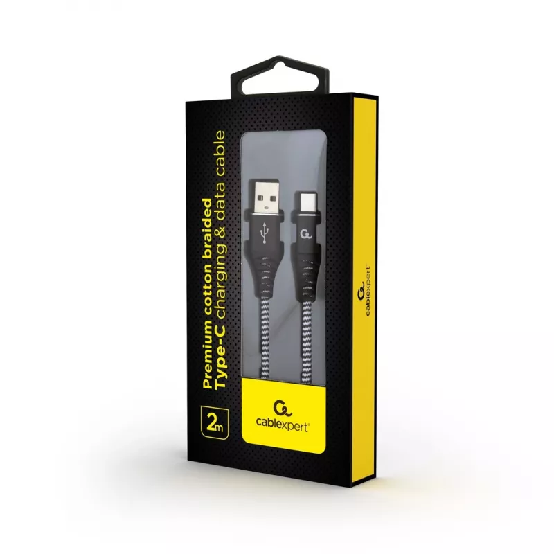 Καλώδιο USB Gembird CC-USB2B-AMCM-2M-BW USB 2.0 USB A USB C μαύρο, λευκό