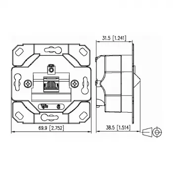 Metz Connect E-DAT C6A Πρίζα δεδομένων 2 θυρών χωνευτή, 130C381200-I
