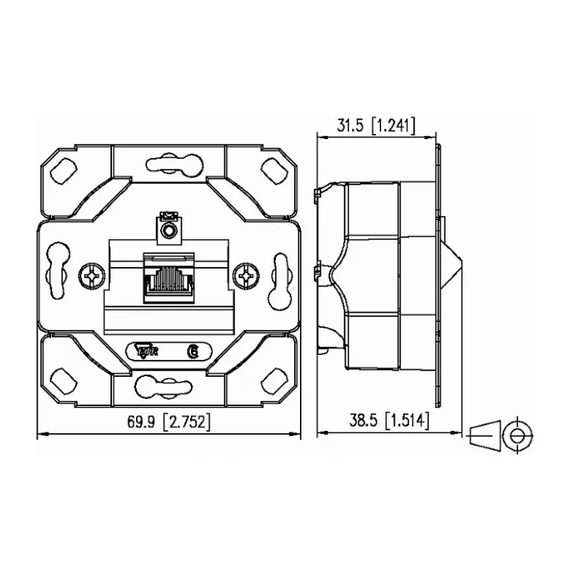 Metz Connect E-DAT C6A Πρίζα δεδομένων 2 θυρών χωνευτή, 130C381200-I