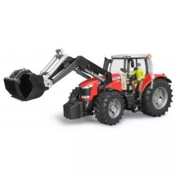 Τρακτέρ παιχνίδι BRUDER Massey Ferguson 7624 με μπροστινό φορτωτή, κόκκινο, για παιδιά από 3 ετών