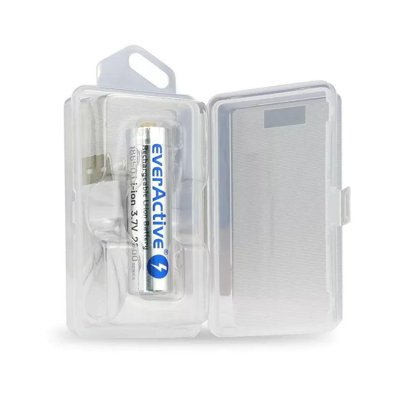 Μπαταρία everActive 18650 3.7V Li-ion 2600mAh micro USB με προστασία BOX