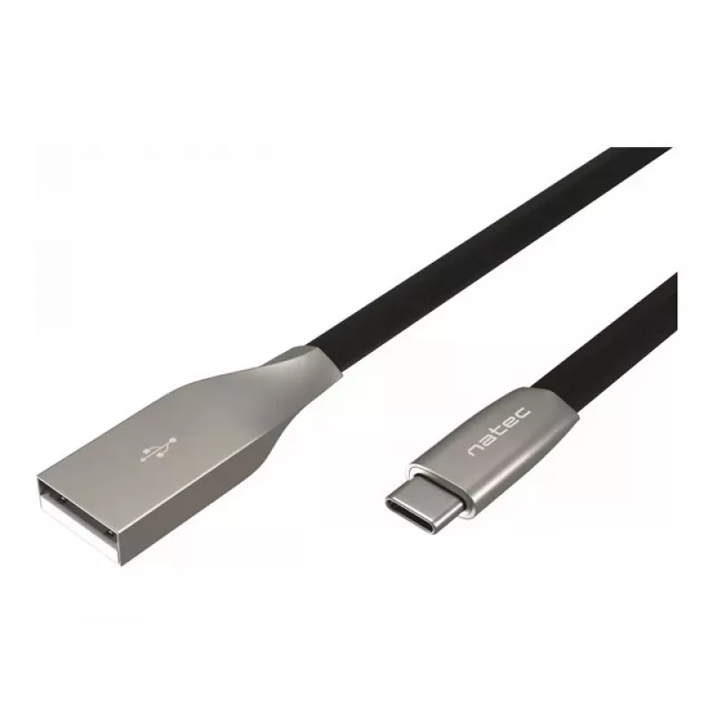 Καλώδιο NATEC USB-C/A 2.0 1m πράσινο 1m μαύρο μέταλλο
