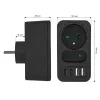 Πολύπριζο MACLEAN MCE249 F/B – 2 πρίζες AC (16A + 6A) με 2×USB-A και 2×USB-C PD 20W, βύσμα EU, μαύρο