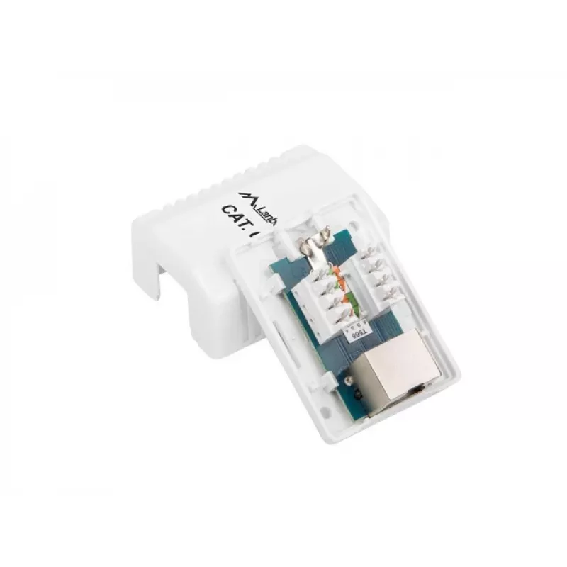 Επιτοίχιο κουτί σύνδεσης RJ-45 λευκό Lanberg OS6-0001-W
