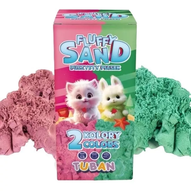 Σετ Fluffy Sand 2x70g ροζ/πράσινο TUBAN