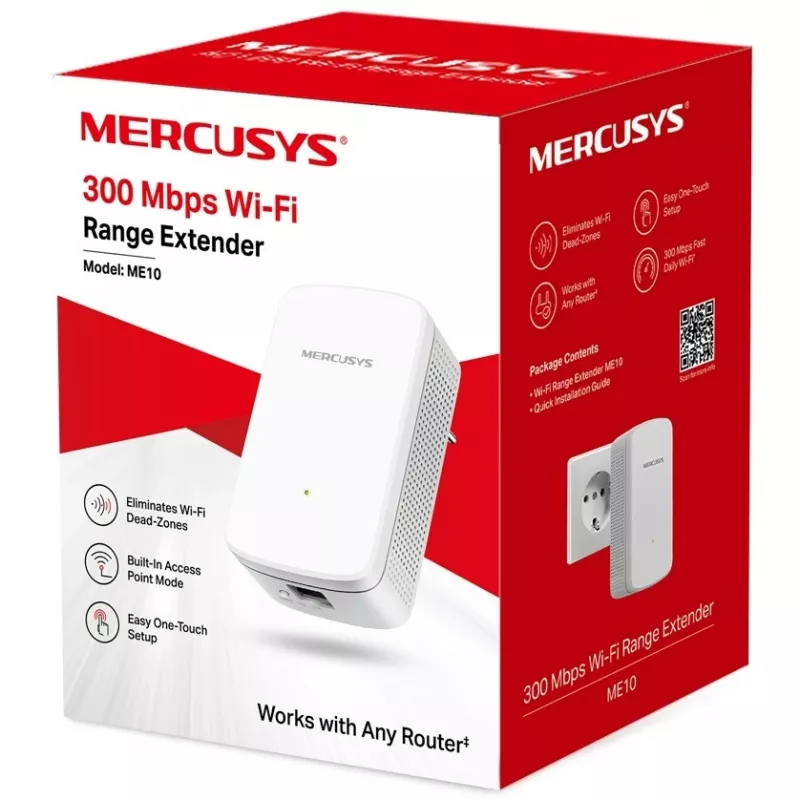 Mercusys ME10 V1 Επαναλήπτης Wi-Fi Montebar i wall