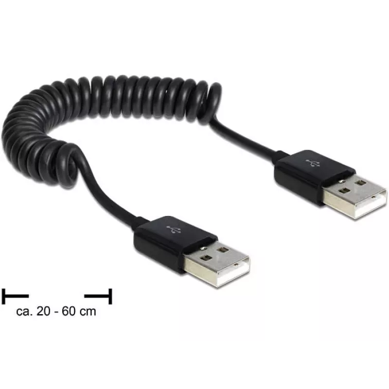 Καλώδιο USB DeLOCK 83239 USB 2.0 0,6 m μαύρο
