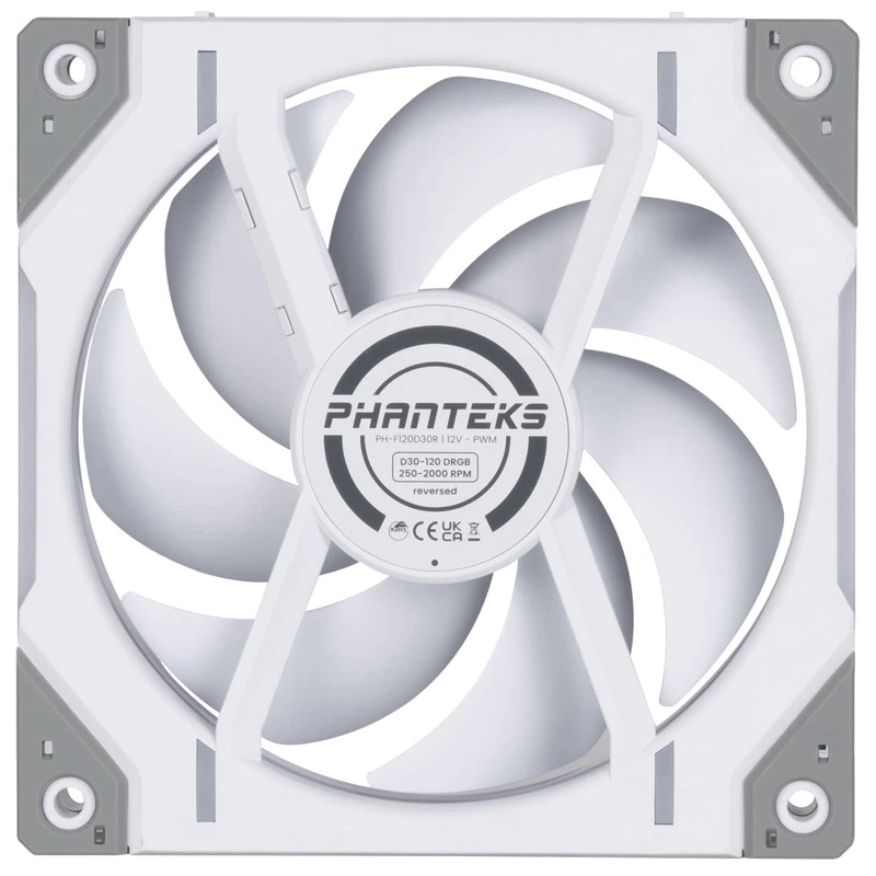Phanteks D30-120 12 cm Λευκό 250–2000 U/min Ρουλεμάν υδροδυναμικό