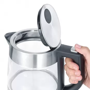 Severin WK 3468 βραστήρας 1 L 2200 W μαύρο, ανοξείδωτο ατσάλι, διαφανές