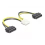 Καλώδιο τροφοδοσίας DeLOCK 83020 2 x 15-Pin-SATA σε 8-Pin-EPS 15 cm