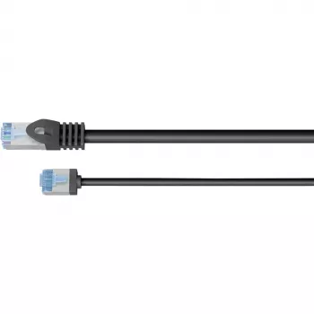 Goobay Ultra-Flexibles CAT 6A Patchkabel λεπτό U/FTP μαύρο – εξαιρετικά κοντό βύσμα αρσενικό (74320)