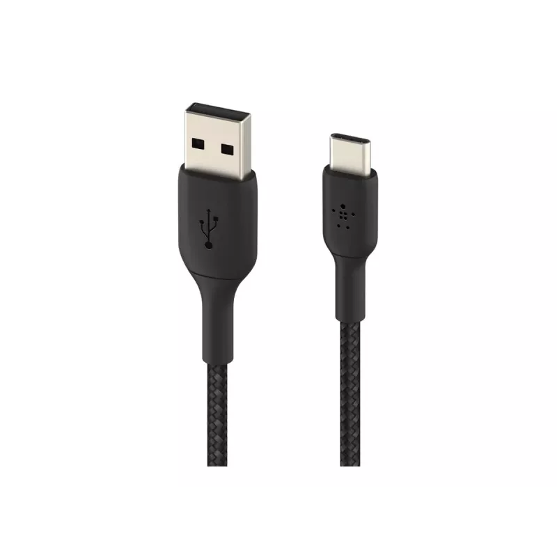 Πλεκτό καλώδιο USB-C σε USB-A 3m μαύρο