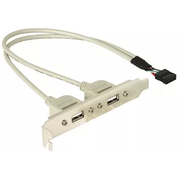 Slotbracket 1x εσωτερικό USB 5-Pin σε 2x εξωτερικά USB 2.0 DeLOCK 71000