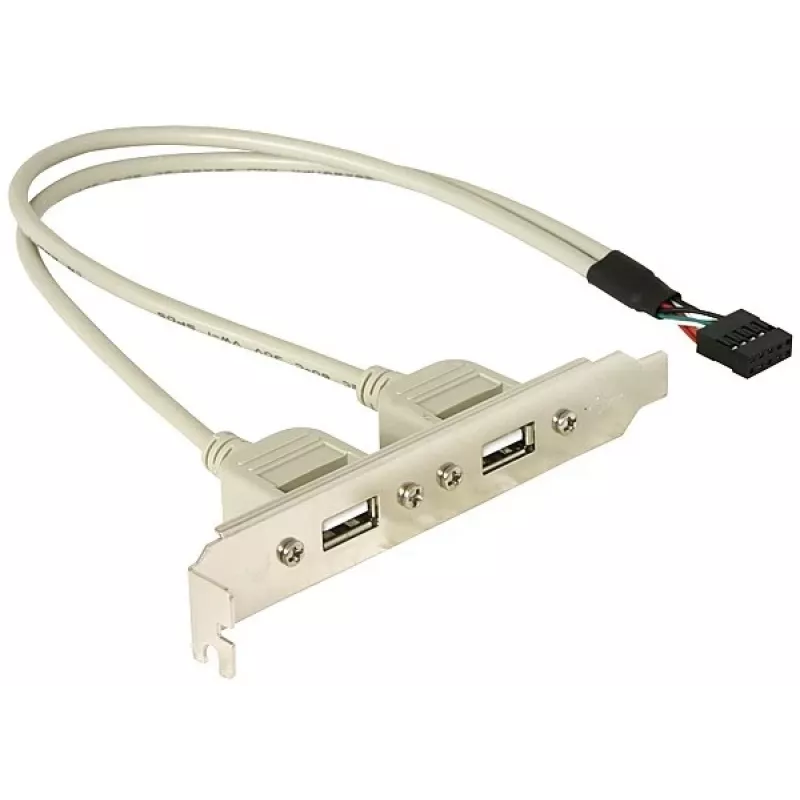 Slotbracket 1x εσωτερικό USB 5-Pin σε 2x εξωτερικά USB 2.0 DeLOCK 71000