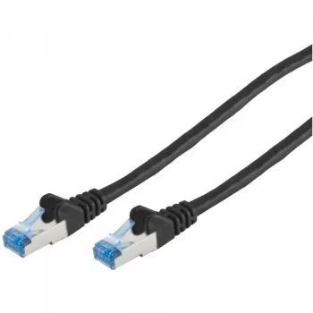 Patch cable CAT6a S/FTP RJ45, 1 m, μαύρο, No name