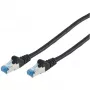 Patch cable CAT6a S/FTP RJ45, 1 m, μαύρο, No name