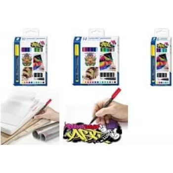 Μαρκαδόρος μόνιμος Staedtler Lumocolor 317 C10 χρώματα ασορτί 10 τεμ.
