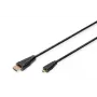 Digitus ASSMANN - Καλώδιο HDMI με Ethernet - 19 pin micro HDMI Type D αρσενικό σε HDMI αρσενικό - 1 m - Τριπλή μόνωση - Μαύρο (AK-330115-010-S)