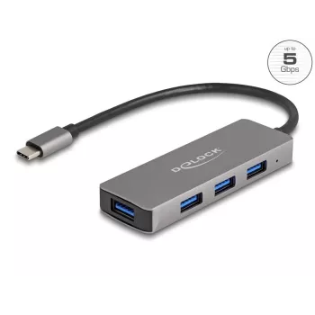 DeLOCK 63173 Hub USB Type-C 5000 Mbit/s Μαύρο