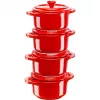 Staub Mini Cocotte Στρογγυλή, 4 τεμ. - 200 ml, Κόκκινο