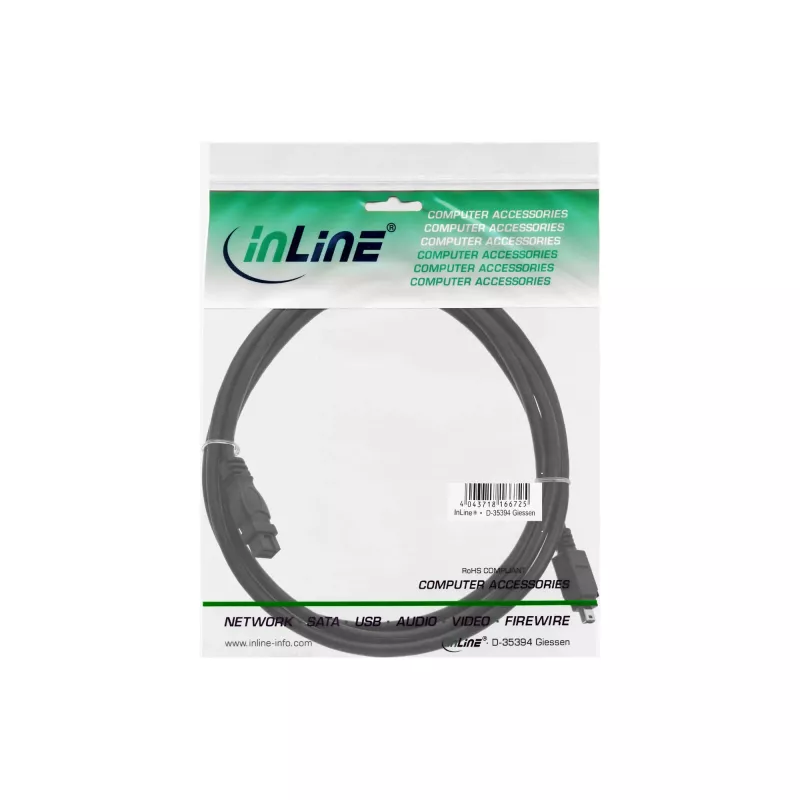 FireWire 400 σε 800 καλώδιο InLine 34901 1m αρσενικό/αρσενικό μαύρο