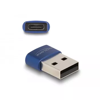 Αντάπτορας DeLOCK USB 2.0 USB Type-A αρσενικό σε USB Type-C υποδοχή θηλυκή μπλε