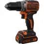 Black & Decker BL186K-QW επαναφορτιζόμενο δραπανοκατσάβιδο, 18 V, μπαταρία ιόντων λιθίου 1,5 Ah, 2 ταχυτήτων, 1650 RPM, 52 Nm, με βαλίτσα, μαύρο/πορτοκαλί