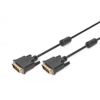 DIGITUS - Καλώδιο DVI - Dual Link - DVI-D (M) - DVI-D (M) - 5,0 m - χυτό, βίδες - Μαύρο (AK-320101-050-S)