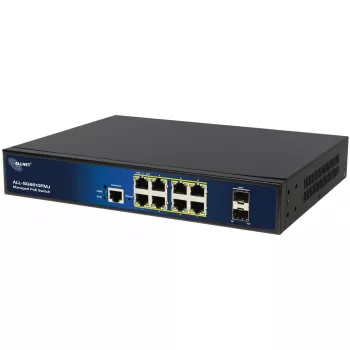 Διαχειριζόμενο switch PoE 10 θυρών ALLNET ALL-SG8610PMJ με 8 θύρες PoE+ και 2 θύρες uplink