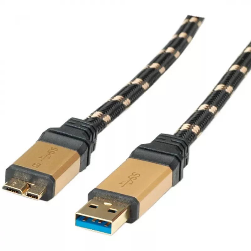 ROLINE Gold καλώδιο USB 3.0, βύσμα USB A - βύσμα USB 3.0 Micro B 2,0m (11.02.8879)