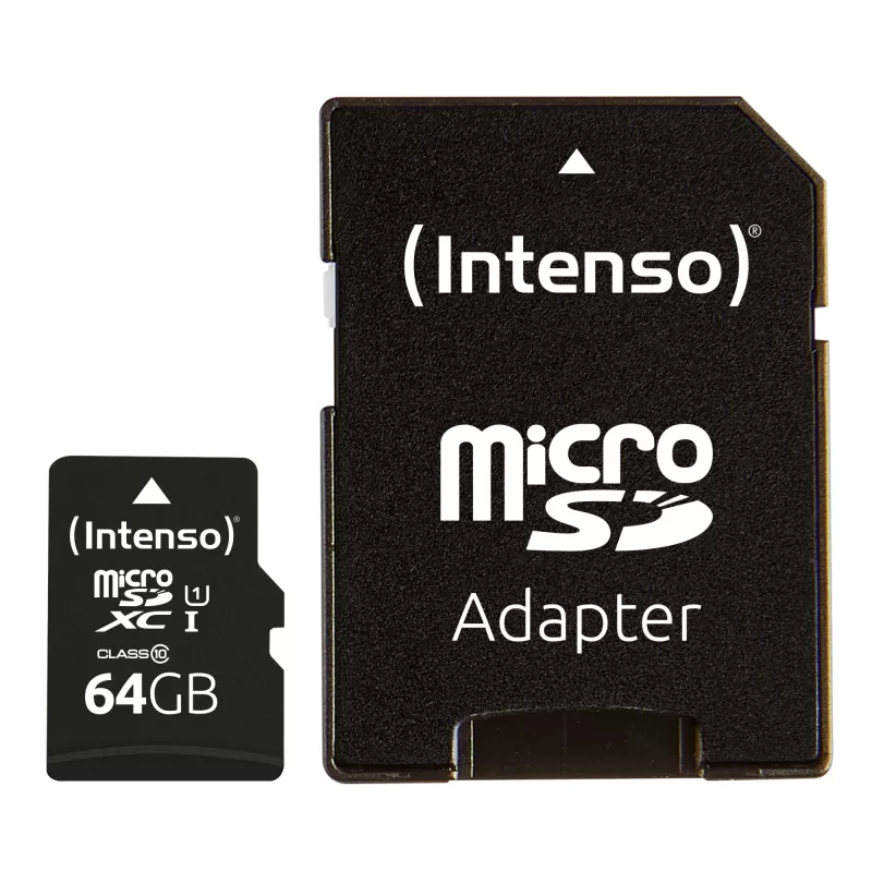 Intenso Performance - Κάρτα flash (microSDXC με αντάπτορα SD) - 64GB - UHS-I U1 / Class10 - microSDXC UHS-I (3424490)