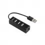Sbox H-204 USB 4-Port-HUB μαύρο