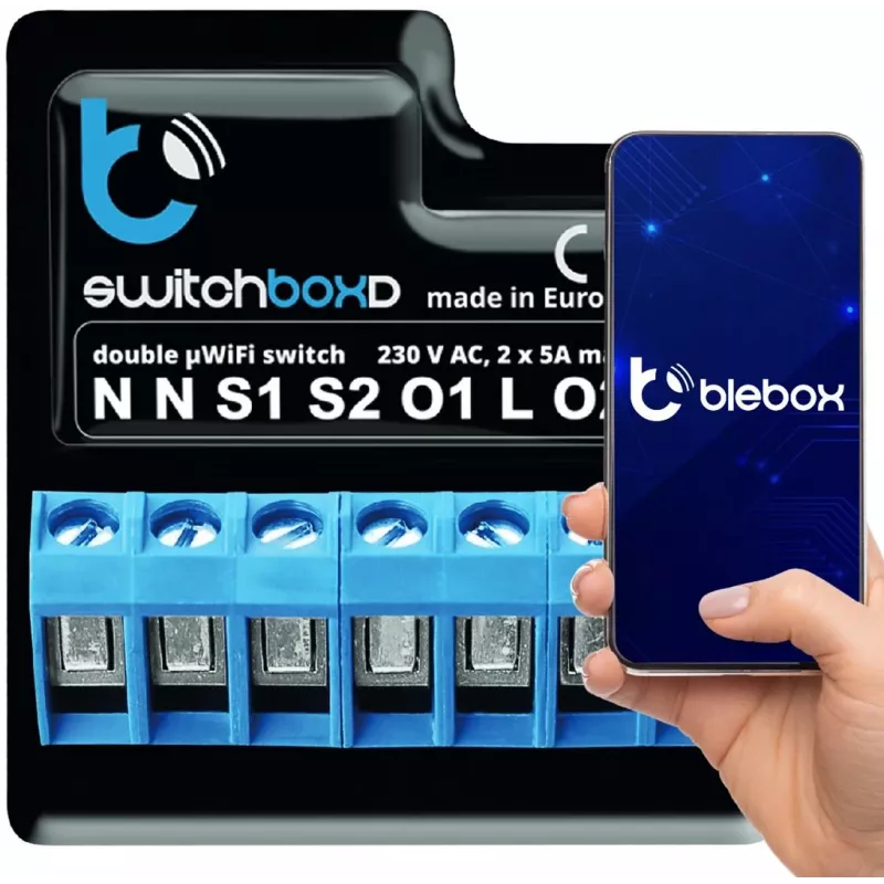 BLEBOX switchboxD - ΔΙΠΛΟΣ ΔΙΑΚΟΠΤΗΣ ΠΡΟΣΤΑΣΙΑΣ 230V