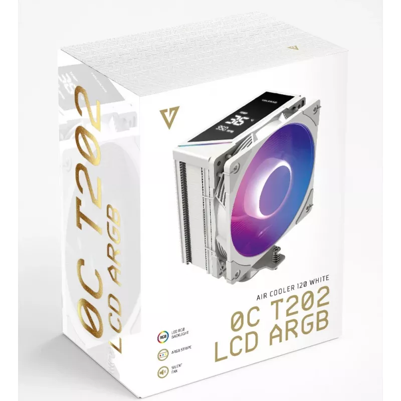 MODECOM Volcano 0C T202 LCD ARGB Ψύκτρα Επεξεργαστή 12 cm Λευκό