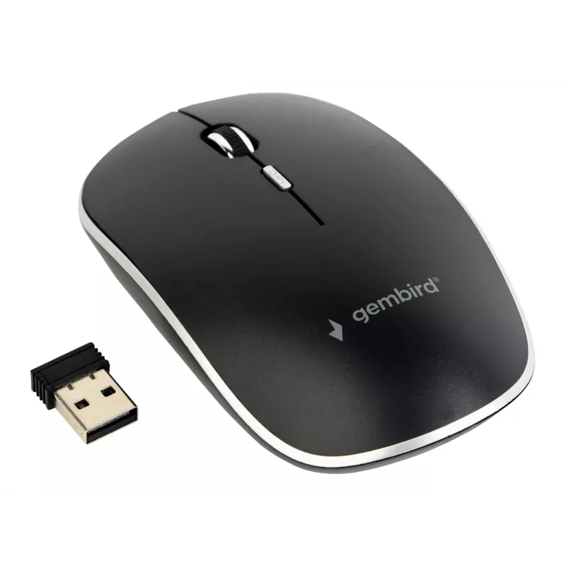 Ποντίκι USB OPTICAL WRL Μαύρο/SILENT MUSW-4BS-01 GEMBIRD