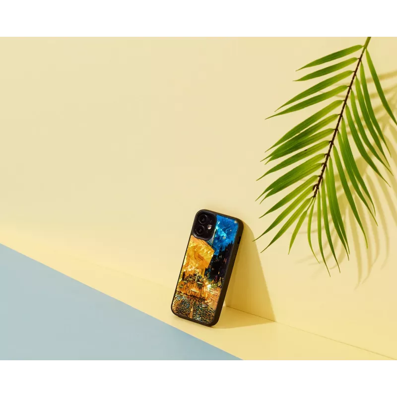 iKins θήκη προστασίας για Apple iPhone 12 mini — μαύρο σχέδιο «Cafe Terrace»