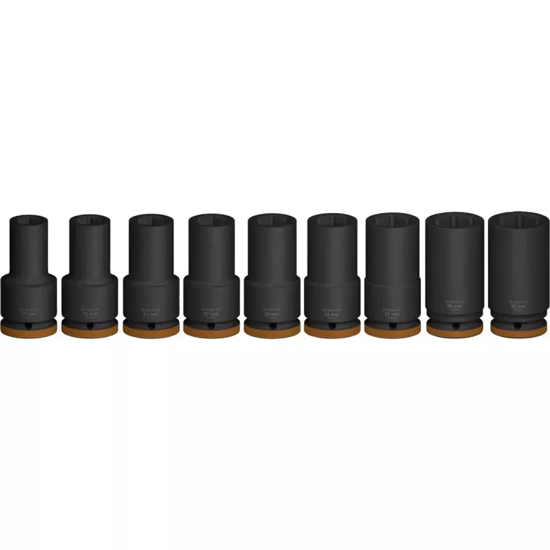 Σετ καρυδάκια Bosch PRO 3/4 ίντσες, 9 τεμ., βαθιά καρυδάκια, μαύρο