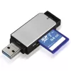 Hama 123900 αναγνώστης καρτών USB 3.0 SD/microSD, αλουμίνιο, μαύρο/ασημί