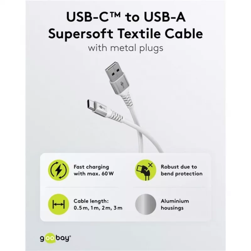 Goobay 74531 Καλώδιο USB λευκό