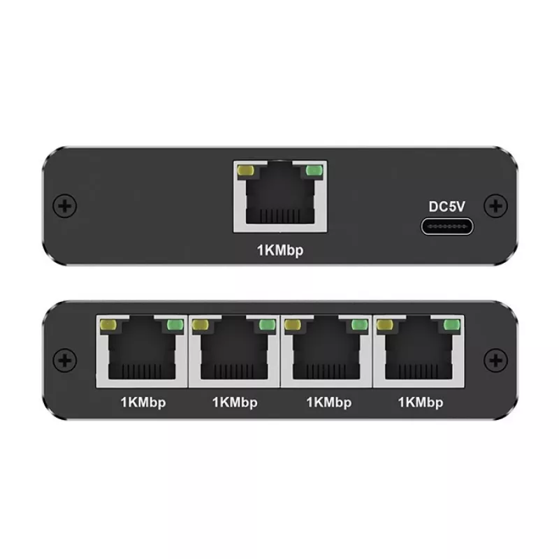 Ethernet Mini Switch QOLTEC 52293 1x4 RJ45, unmanaged διαχωριστής δικτύου 1-in 4-out
