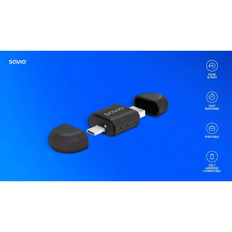 Ασύρματος πομπός ήχου Savio TR-17 Bluetooth USB 10 m Μαύρο