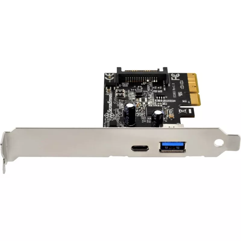 SilverStone ECU03 - Αντάπτορας USB - PCIe 2,0 x2 Low Profile - USB-C 3,1 x 1 + USB-C x 1 (SST-ECU03)