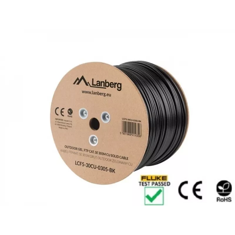 Καλώδιο δικτύου Lanberg LCF5-30CU-0305-BK RJ45 Cat5e 305 m μαύρο