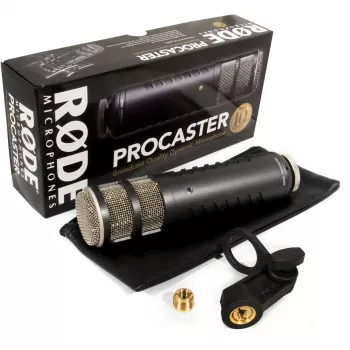 Δυναμικό μικρόφωνο στούντιο RØDE Procaster — ενσύρματο, Mini-XLR (3 ακίδων), 75–18.000 Hz, 32 Ω, -56 dB, μαύρο, 695 g