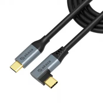 Akasa Καλώδιο φόρτισης USB Type-C με γωνιακό βύσμα, 100 W PD - Καλώδιο - Ψηφιακό/Δεδομένα