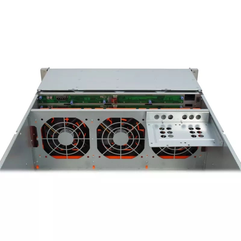Κουτί διακομιστή Inter-Tech 4U-4424 Rack Μαύρο, Ασημί