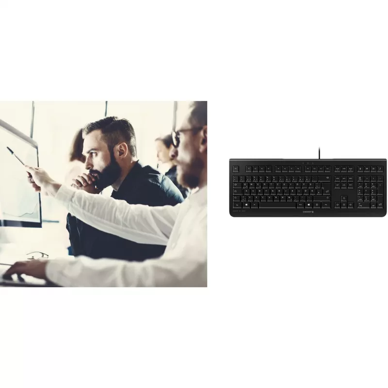 CHERRY KC 1000 Πληκτρολόγιο Γραφείου USB QWERTY Ισπανικό Μαύρο