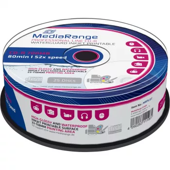 CD-R MediaRange MRPL512 700 MB 52x Inkjet Printable 25 τεμ. Spindle
