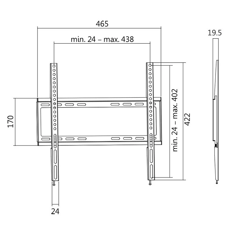 Βάση τηλεόρασης LogiLink BP0009 139,7 cm (55 ίντσες) Μαύρο