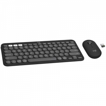 Logitech Pebble 2 Combo Πληκτρολόγιο Ποντίκι περιλαμβάνεται RF Wireless + Bluetooth QWERTY Δανικά - Φινλανδικά - Νορβηγικά - Σουηδικά γραφίτης (920-012257)